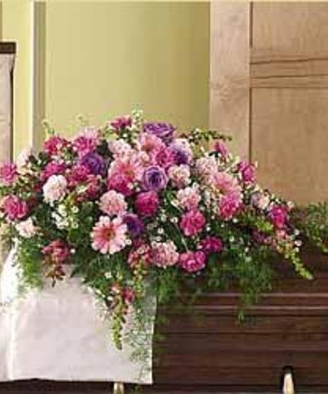 Sympathy Casket Lid Cover in Shades of Pink