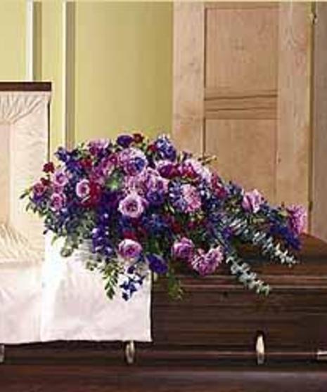 Sympathy Casket Lid Cover Shades of Purple