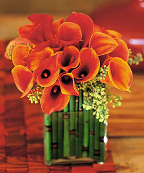 Bronze Rose Calla Lily Design