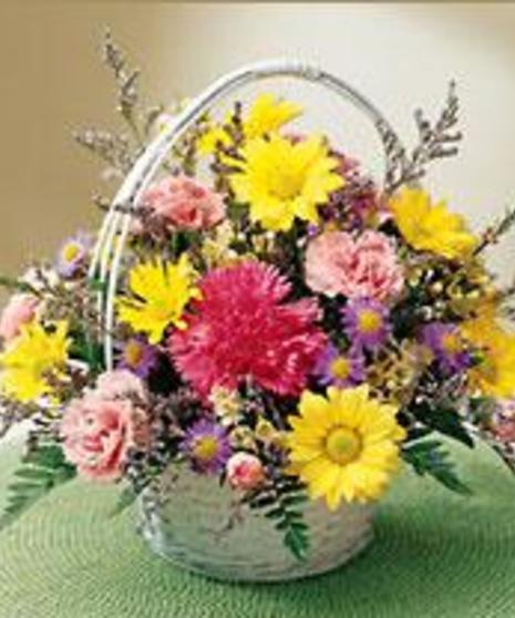 Basket of Mixed Cut Flowers