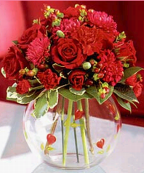 Hearts Aflutter Vase Bouquet