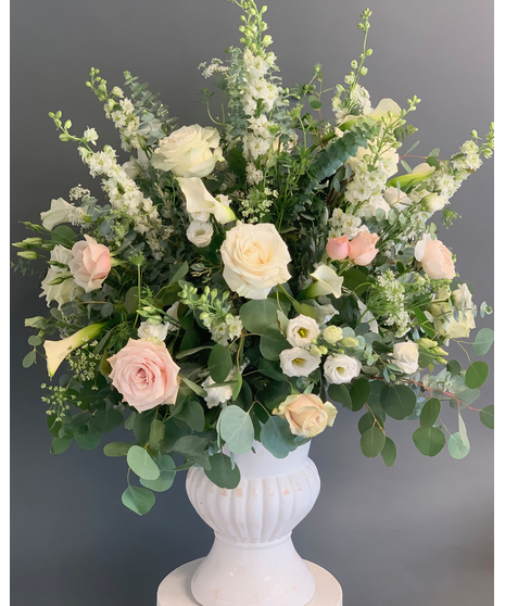 Mixed Flower Urn - Blushing Bride Collection